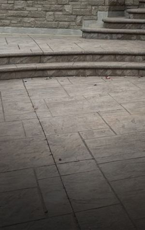Stamped concrete driveway